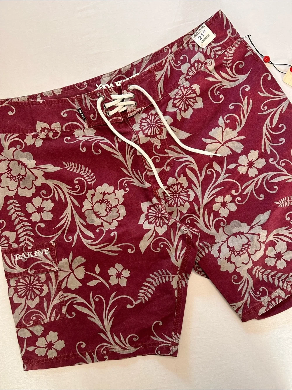 Dakine Hawaii Surf Floral Board Shorts Men's 38 Red 21